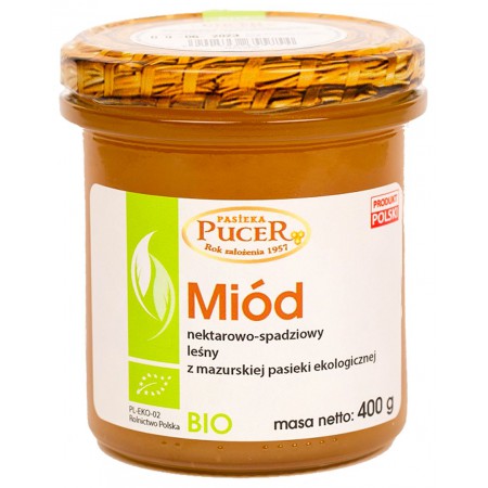MIÓD NEKTAROWO - SPADZIOWY LEŚNY BIO 400 g - PASIEKA PUCER