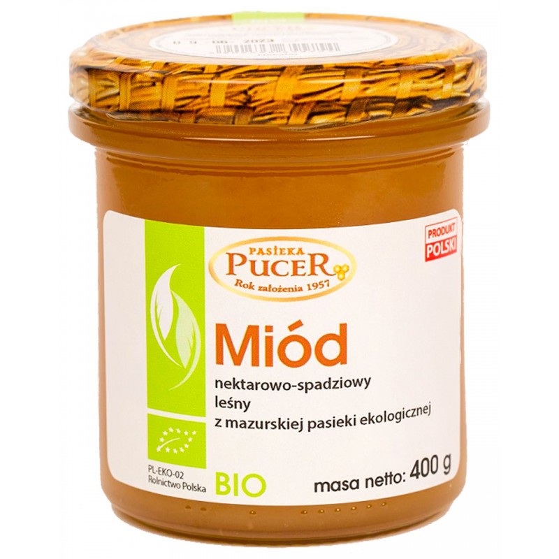 MIÓD NEKTAROWO - SPADZIOWY LEŚNY BIO 400 g - PASIEKA PUCER
