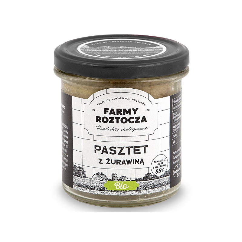 PASZTET DROBIOWO - WIEPRZOWY Z ŻURAWINĄ BIO 180 g (SŁOIK) - FARMY ROZTOCZA