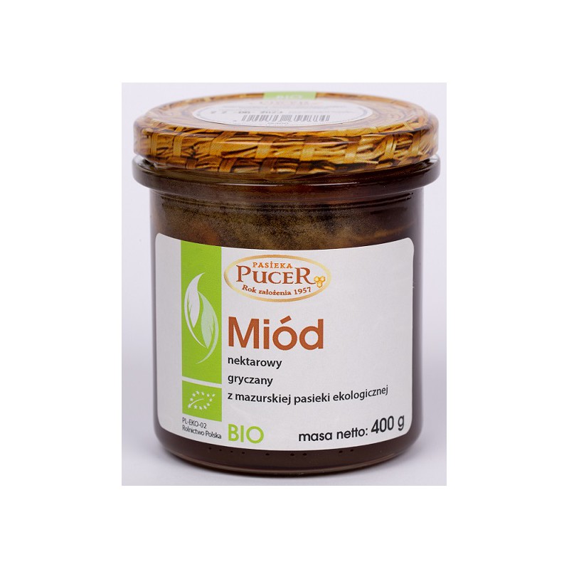 MIÓD NEKTAROWY GRYCZANY BIO 400 g - PASIEKA PUCER