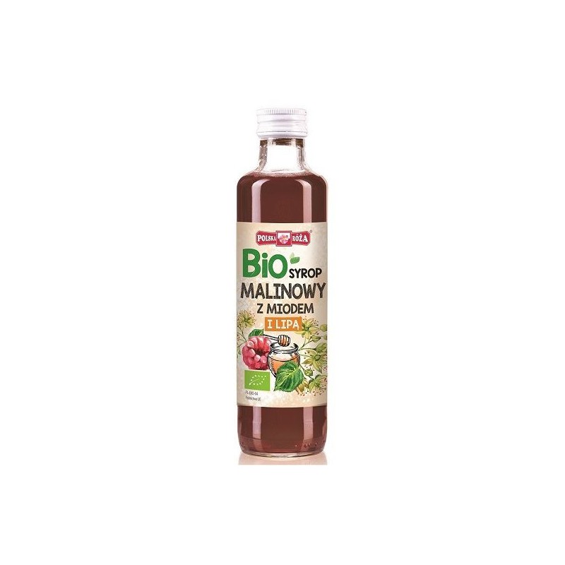 SYROP MALINOWY Z MIODEM I LIPĄ BIO 250 ml - POLSKA RÓŻA