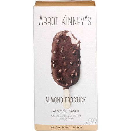 LODY WEGAŃSKIE - ABBOT KINNEY'S - MIGDAŁOWE W POLEWIE CZEKOLADOWEJ Z MIGDAŁAMI BIO NA PATYKU (3 x 100 ml) 300 ml