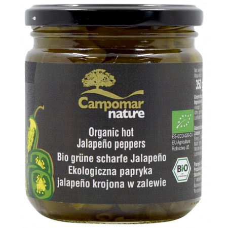 PAPRYKA JALAPENO ZIELONA KROJONA W ZALEWIE BIO 350 g (130 g) - CAMPOMAR NATURE