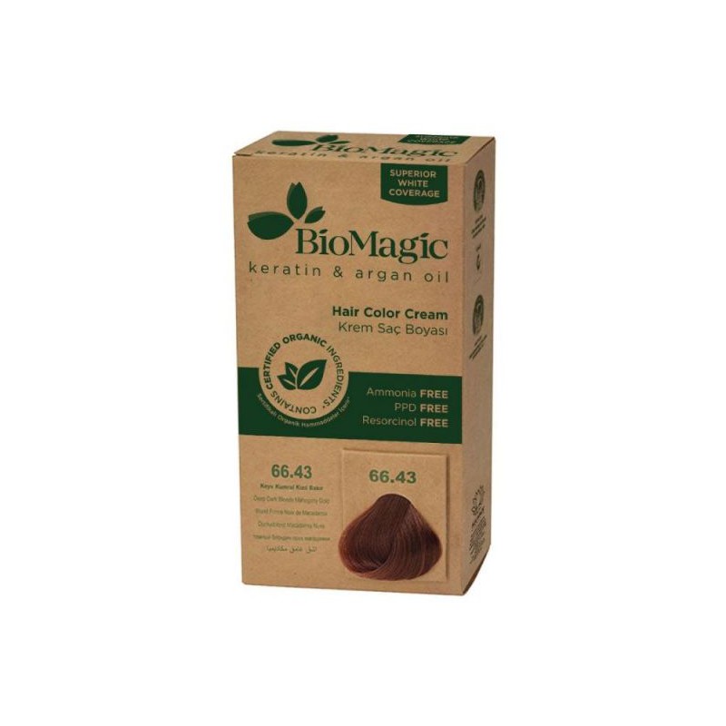 FARBA DO WŁOSÓW BARDZO CIEMNY MAHONIOWY BLOND (66.43) 250 g - BIOMAGIC