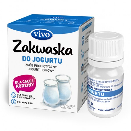 ŻYWE KULTURY BAKTERII DO JOGURTU BEZGLUTENOWE 1 g (2 FIOLKI) - VIVO