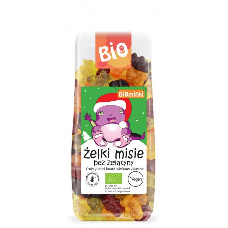 ŻELKI (MISIE) BEZ ŻELATYNY BEZGLUTENOWE BIO 150 g - BIOMINKI (EDYCJA ŚWIĄTECZNA) (PRODUKT SEZONOWY)