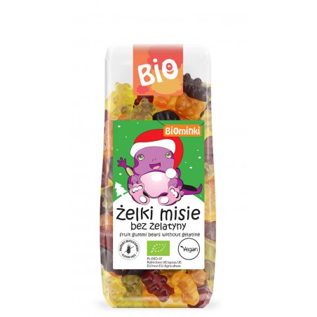 ŻELKI (MISIE) BEZ ŻELATYNY BEZGLUTENOWE BIO 150 g - BIOMINKI (EDYCJA ŚWIĄTECZNA) (PRODUKT SEZONOWY)