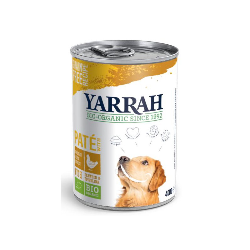 (DLA PSA DOROSŁEGO) PASZTET Z KURCZAKA Z ALGAMI MORSKIMI BIO 400 g - YARRAH