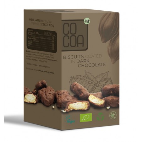 HERBATNIKI MINI W CIEMNEJ CZEKOLADZIE BIO 80 g - COCOA