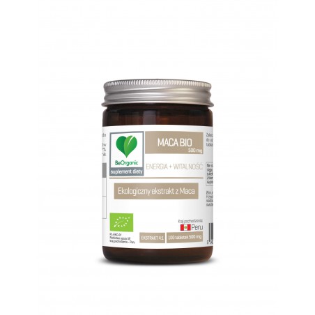 MACA EKSTRAKT 4:1 BIO 100 TABLETEK (500 mg) - BE ORGANIC