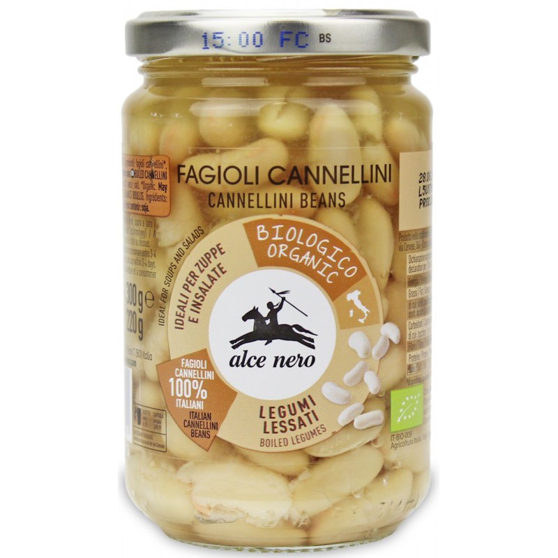 FASOLA CANNELLINI W ZALEWIE BIO 300 g (220 g) (SŁOIK) - ALCE NERO