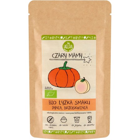 ŁYŻKA SMAKU DYNIA I BRZOSKWINIA (LIOFILIZOWANA SPROSZKOWANA DYNIA I BRZOSKWINIA) BIO 40 g - HELPA
