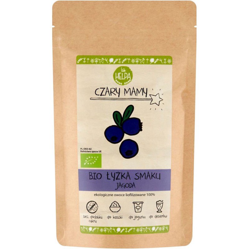 ŁYŻKA SMAKU JAGODA (LIOFILIZOWANA SPROSZKOWANA JAGODA) BIO 40 g - HELPA
