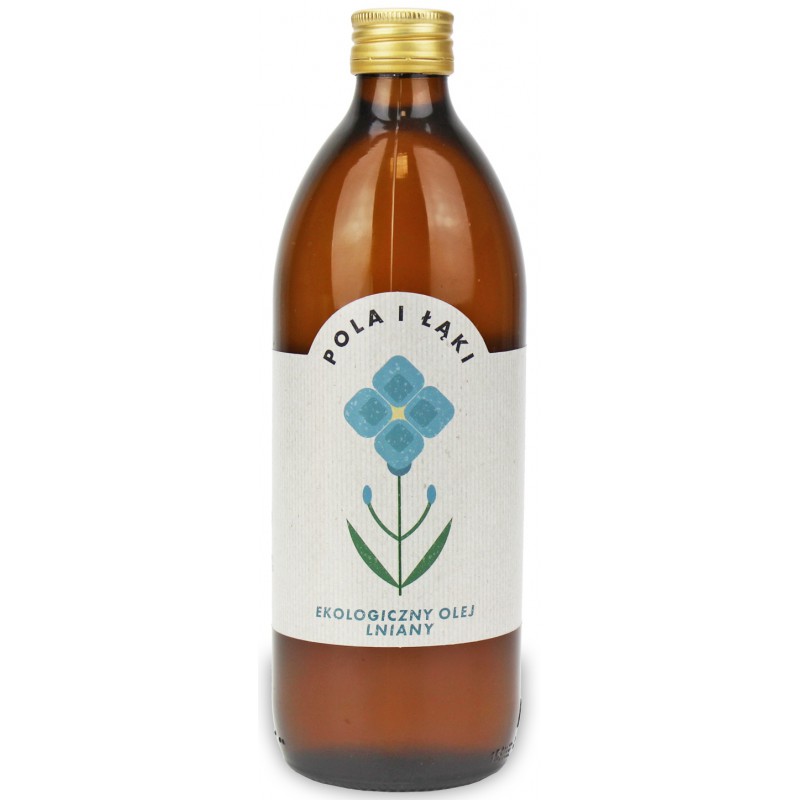 OLEJ LNIANY TŁOCZONY NA ZIMNO BIO 500 ml - BARWY ZDROWIA