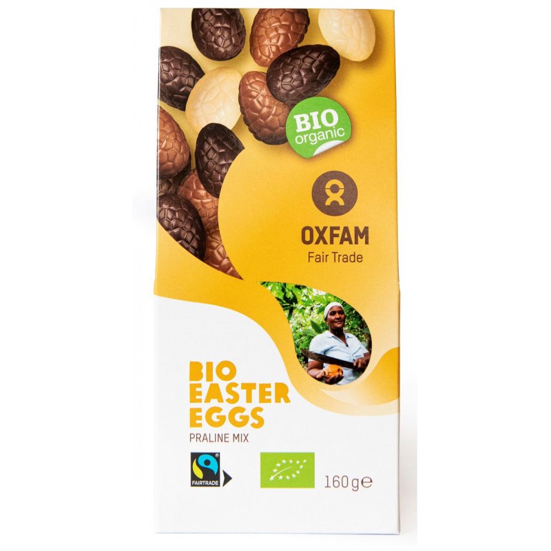 PRALINY CZEKOLADOWE - JAJKA WIELKANOCNE MIX FAIR TRADE BIO 160 g - OXFAM (PRODUKT SEZONOWY)