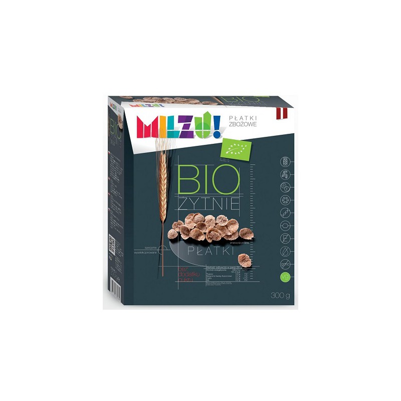 PŁATKI ŻYTNIO - OWSIANE BEZ DODATKU CUKRÓW BIO 300 g - MILZU