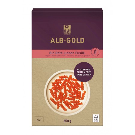 MAKARON (Z SOCZEWICY CZERWONEJ) ŚWIDERKI BEZGLUTENOWY BIO 250 g - ALB-GOLD