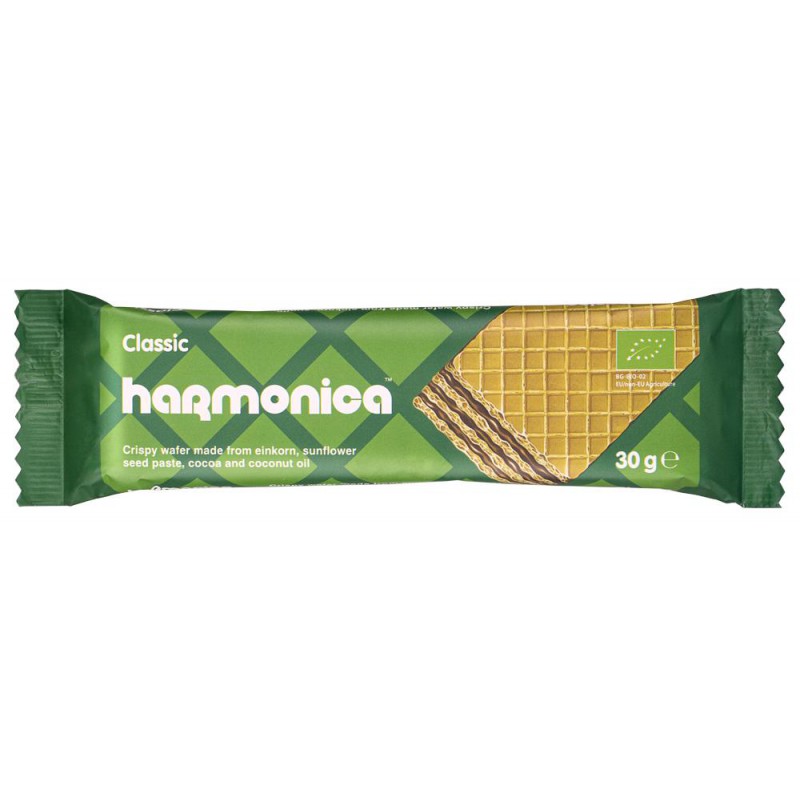 WAFELEK Z SAMOPSZY Z KREMEM MLECZNO - KAKAOWYM BIO 30 g - HARMONICA