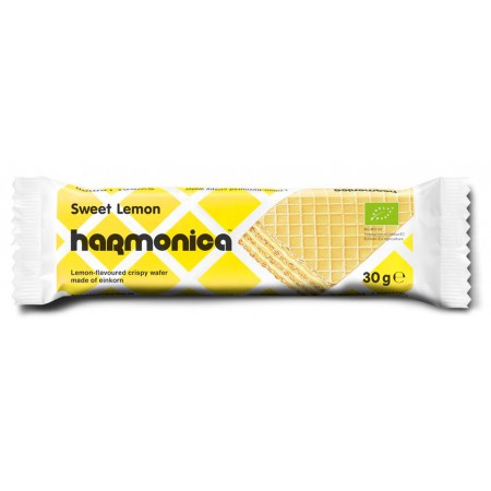 WAFELEK Z SAMOPSZY Z KREMEM MLECZNO - CYTRYNOWYM BIO 30 g - HARMONICA