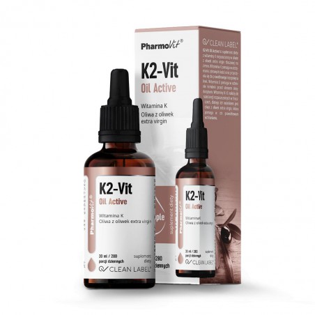 WITAMINA K2 W KROPLACH (75 mcg) BEZGLUTENOWA 30 ml - PHARMOVIT (CLEAN LABEL)