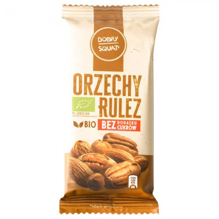 BATON DAKTYLOWY Z ORZECHAMI (ORZECHY RULEZ) BEZ DODATKU CUKRÓW BIO 30 g - DOBRY SQUAT