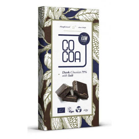 CZEKOLADA CIEMNA 75 % Z SOLĄ BIO 50 g - COCOA