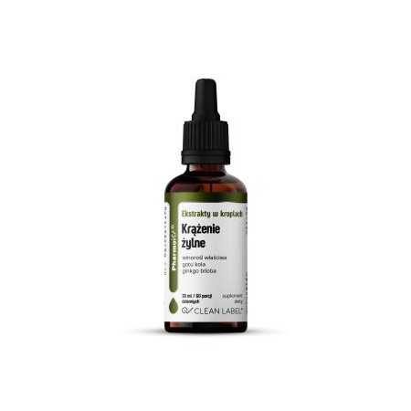 EKSTRAKTY W KROPLACH NA PRAWIDŁOWE KRĄŻENIE ŻYLNE BEZGLUTENOWE 30 ml - PHARMOVIT (CLEAN LABEL)