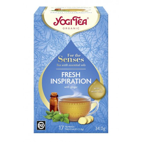 HERBATKA DLA ZMYSŁÓW ŚWIEŻOŚĆ Z OLEJKIEM MIĘTOWYM  (FOR THE SENSES FRESH INSPIRATION) BIO (17 x 2 g) 34 g - YOGI TEA