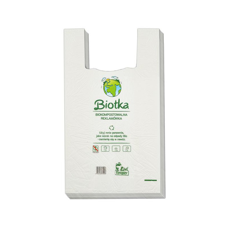 REKLAMÓWKA (KOMPOSTOWALNA I BIODEGRADOWALNA) 1 szt (40 cm x 22 cm) - FROGGY
