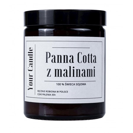 ŚWIECA SOJOWA PANNA COTTA Z MALINAMI 180 ml - YOUR CANDLE
