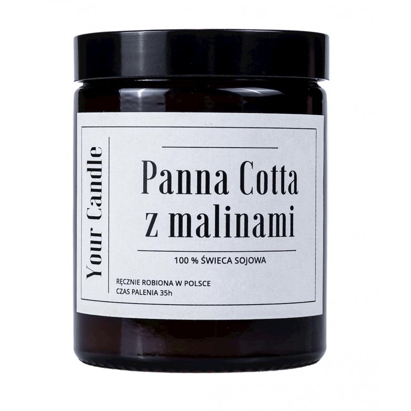 ŚWIECA SOJOWA PANNA COTTA Z MALINAMI 180 ml - YOUR CANDLE