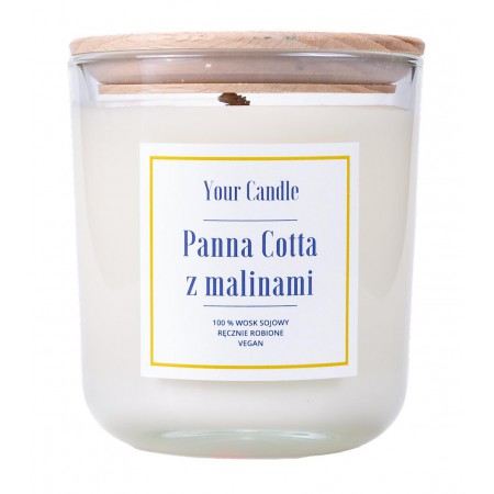 ŚWIECA SOJOWA PANNA COTTA Z MALINAMI 210 ml - YOUR CANDLE