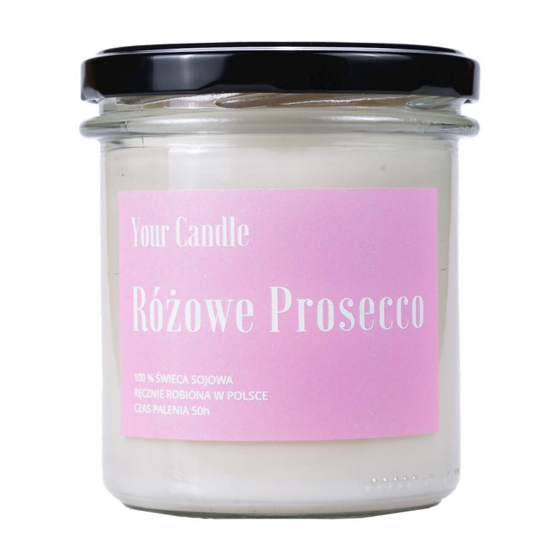 ŚWIECA SOJOWA RÓŻOWE PROSECCO 300 ml - YOUR CANDLE