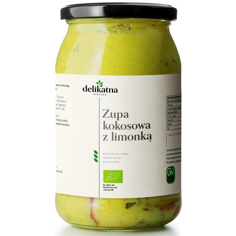 ZUPA KOKOSOWA Z LIŚĆMI LIMONKI BIO 900 ml - DELIKATNA