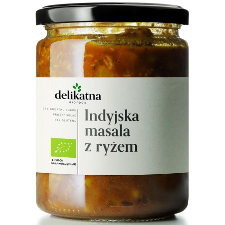 DANIE INDYJSKA MASALA Z RYŻEM BIO 540 ml - DELIKATNA