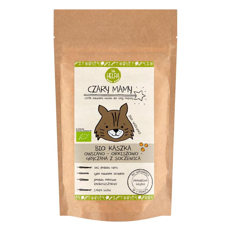 KASZKA OWSIANO - ORKISZOWO - GRYCZANA Z SOCZEWICĄ BIO 200 g - HELPA