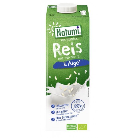 NAPÓJ RYŻOWY Z ALGAMI MORSKIMI (WAPŃ) BEZ DODATKU CUKRÓW BEZGLUTENOWY BIO 1 L - NATUMI