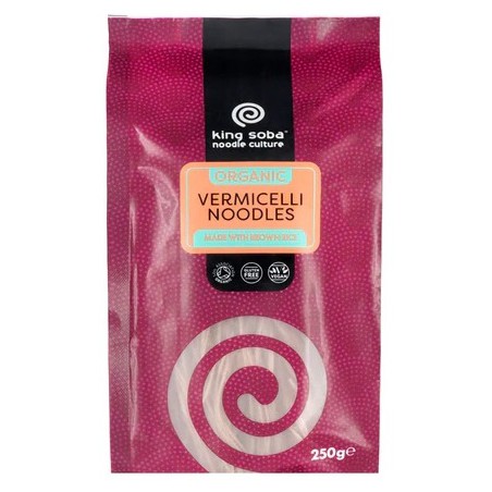 MAKARON (RYŻOWY RAZOWY TYPU NOODLE) VERMICELLI BEZGLUTENOWY BIO 250 g - KING SOBA