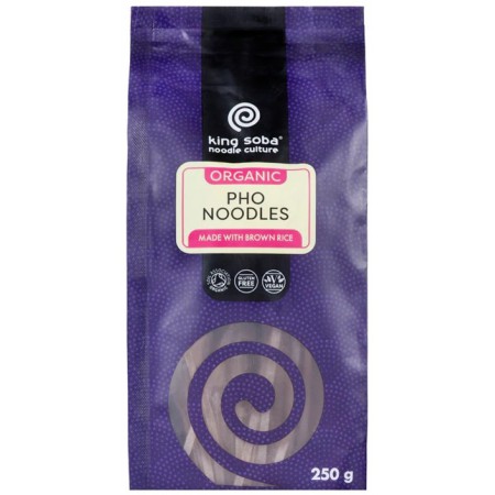 MAKARON (RYŻOWY RAZOWY TYPU NOODLE) PHO BEZGLUTENOWY BIO 250 g - KING SOBA