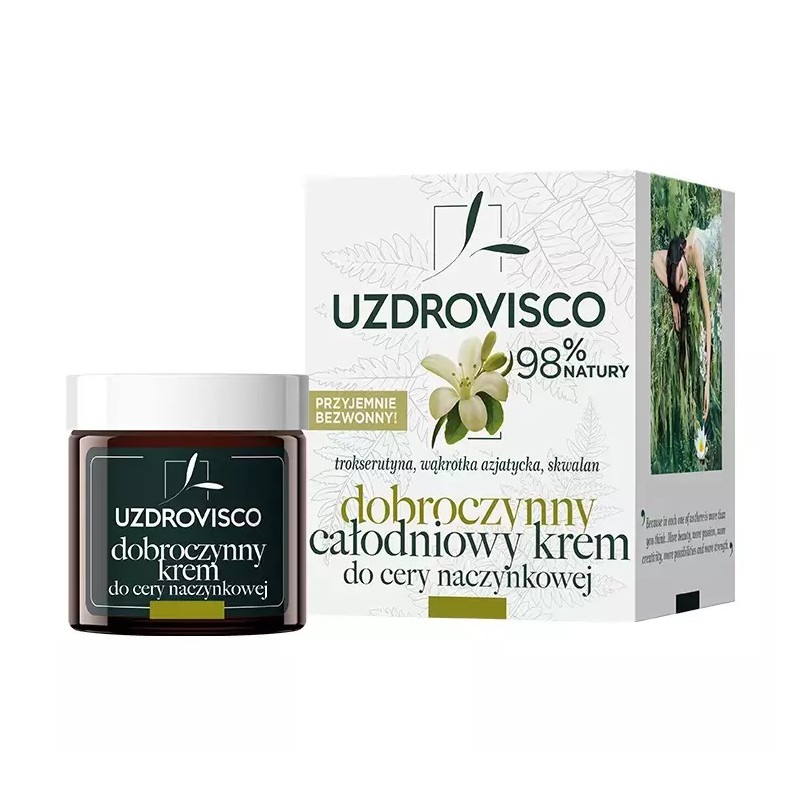 KREM DO TWARZY CAŁODNIOWY DO CERY NACZYNKOWEJ 50 ml - UZDROVISCO