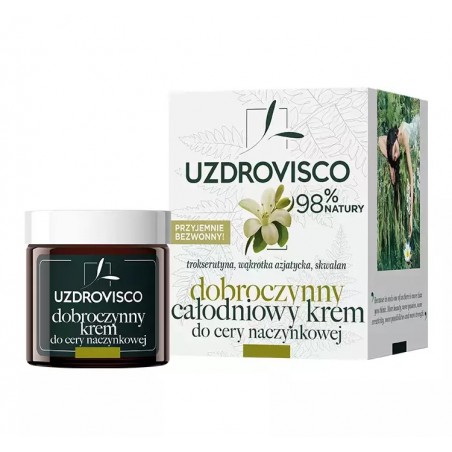 KREM DO TWARZY CAŁODNIOWY DO CERY NACZYNKOWEJ 50 ml - UZDROVISCO