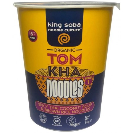 ZUPA BŁYSKAWICZNA PIKANTNA TOM KHA Z MAKARONEM RAMEN Z RYŻU BRĄZOWEGO BEZGLUTENOWA BIO 85 g - KING SOBA
