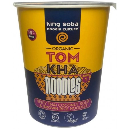 ZUPA BŁYSKAWICZNA PIKANTNA TOM KHA Z MAKARONEM RAMEN Z RYŻU BRĄZOWEGO BEZGLUTENOWA BIO 85 g - KING SOBA