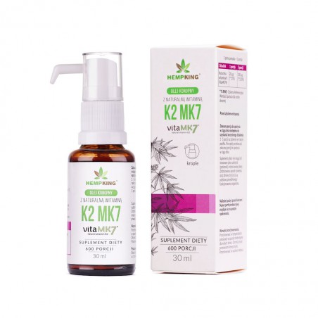 WITAMINA K2 MK7 W BIO OLEJU KONOPNYM BEZGLUTENOWA 30 ml - HEMPKING