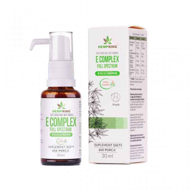 WITAMINA E COMPLEX W BIO OLEJU KONOPNYM BEZGLUTENOWA 30 ml - HEMPKING