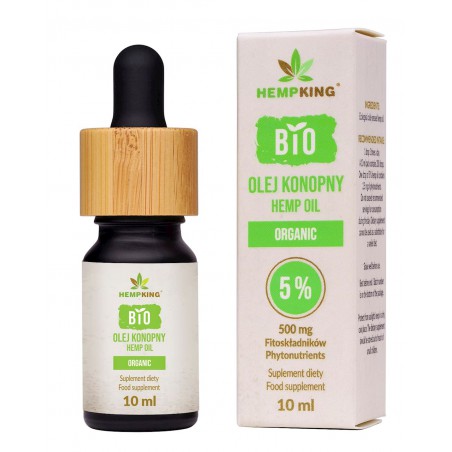 OLEJ KONOPNY 5 % (500 mg FITOSKŁADNIKÓW) BIO 10 ml - HEMPKING