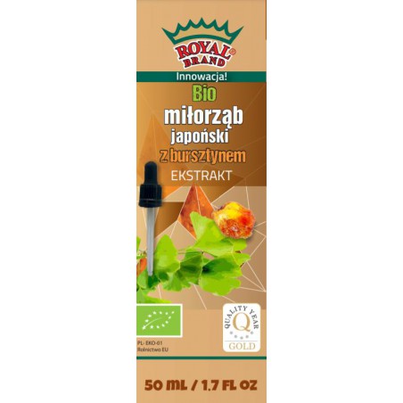 EKSTRAKT Z MIŁORZĘBU JAPOŃSKIEGO Z BURSZTYNEM W KROPLACH BIO 50 ml - ROYAL BRAND