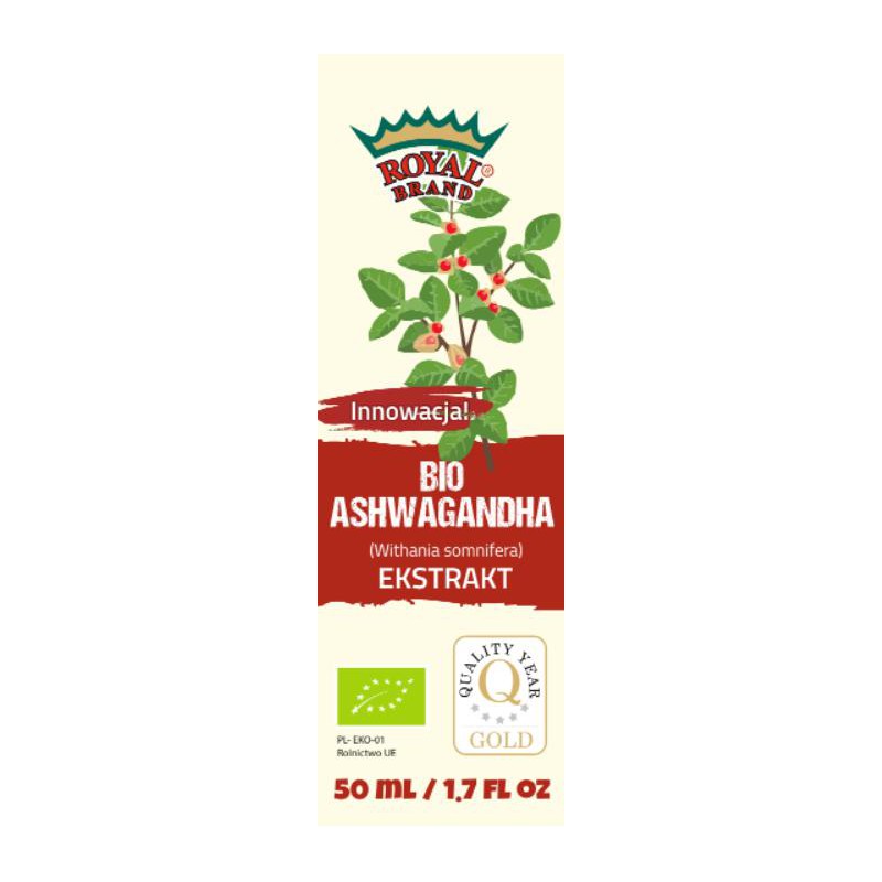 EKSTRAKT Z ASHWAGANDHY W KROPLACH BIO 50 ml - ROYAL BRAND