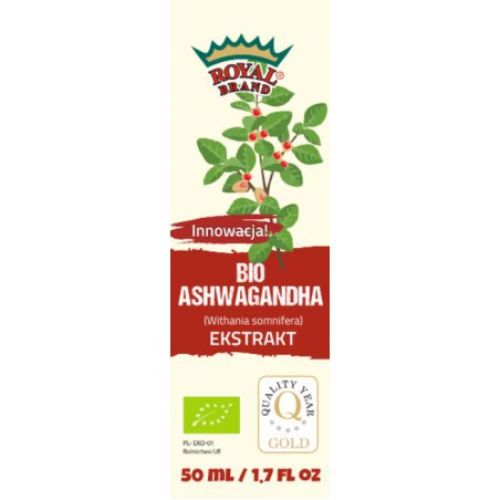 EKSTRAKT Z ASHWAGANDHY W KROPLACH BIO 50 ml - ROYAL BRAND