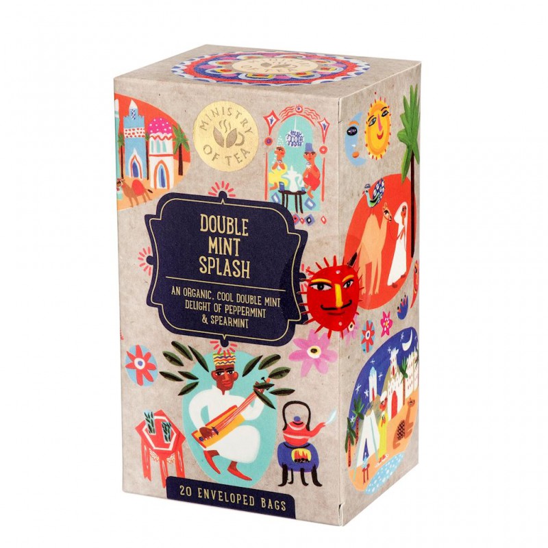 HERBATKA MIĘTOWA (DOUBLE MINT SPLASH) BIO (20 x 1,5 g) 30 g - MINISTRY OF TEA